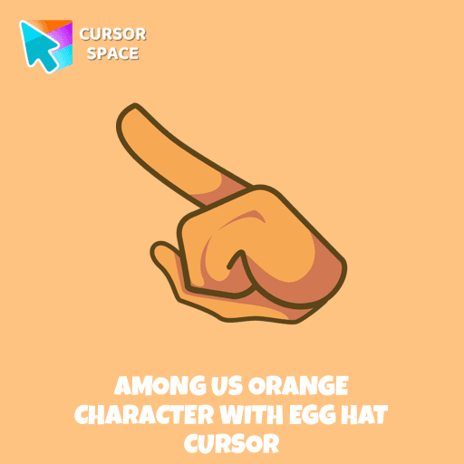 Among Us Orange Character with Egg Hat cursor arrow cursor